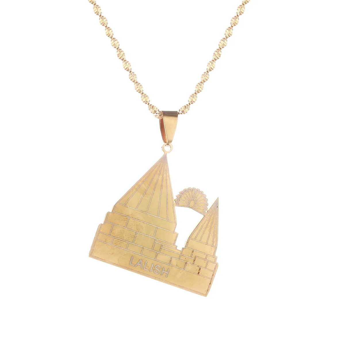 

Yezidi Lalish Pendant Necklaces Gold Color Holiest Temple Of The Yazidis Necklace For Women Men Girls