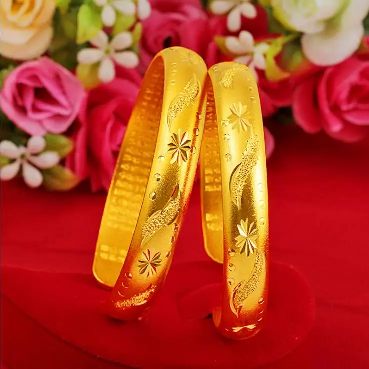 

Grind arenaceous opening bracelet Gold plated bracelet fashion women bracelet 24k gold bangle Free shipping party jewelry