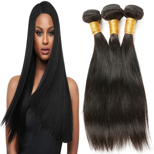 

Indian Human Hair No Chemical Processed Hair Bundles with Closure, Unprocessed 100 Human Hair Vendors 10a Wholesale Price