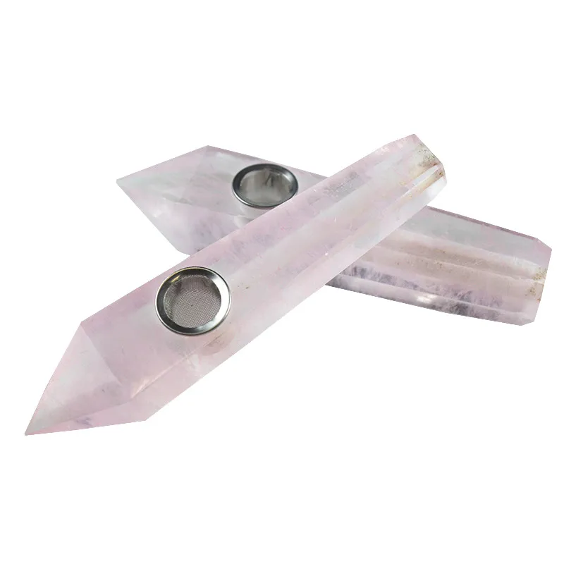 

Pink smelting smoking pipe crystal smoke pipe, Colorful