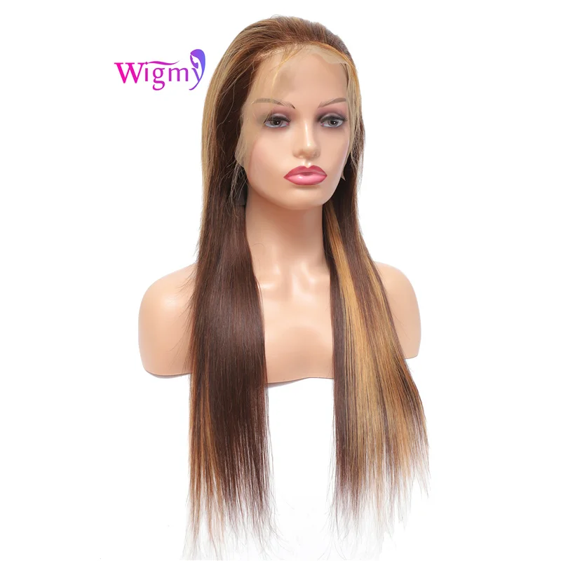 

150% density Highlight Colored real human hair blonde lace frontal highlight wig human hair