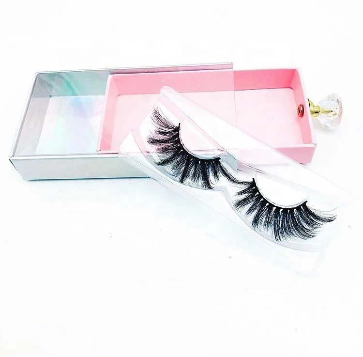 

Custom 5 Pair Lashes Book Pull Out Lash Boxes Full Strips Eyelashes Thick Lashes, Black