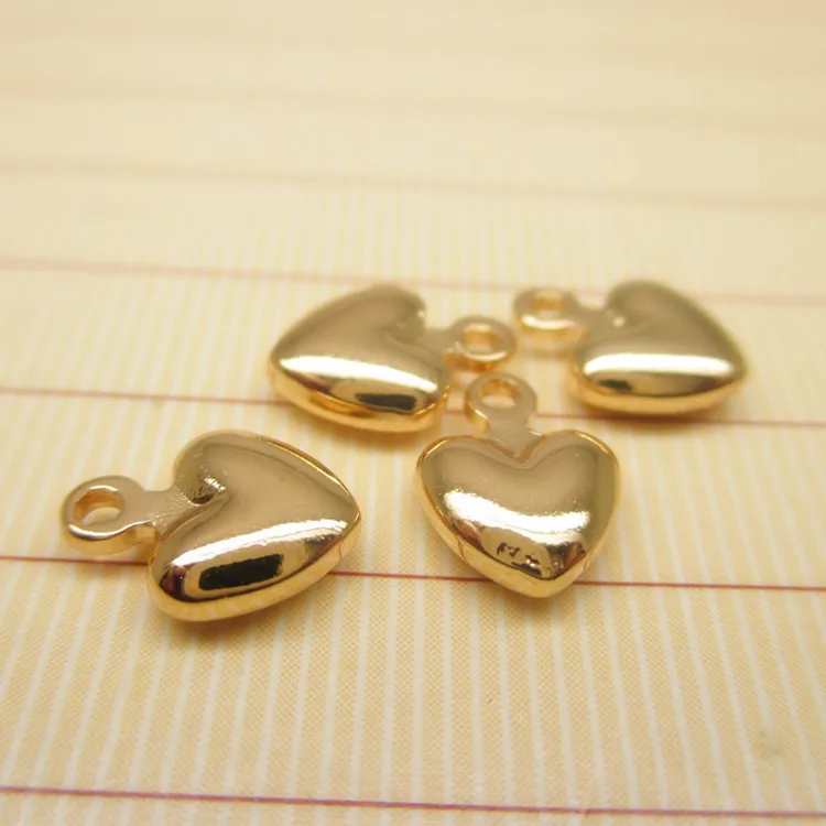 

NANA high quality fashion 24k gold filled 9x7mm heart charm and pendant for jewelry findings