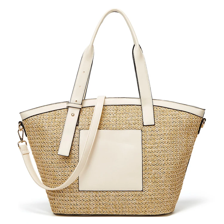 

EG461 New 2022 Stylish Ladies Rattan Weave Single Shoulder Messenger Shell Hand Bags Women Straw Totes Big Handbags