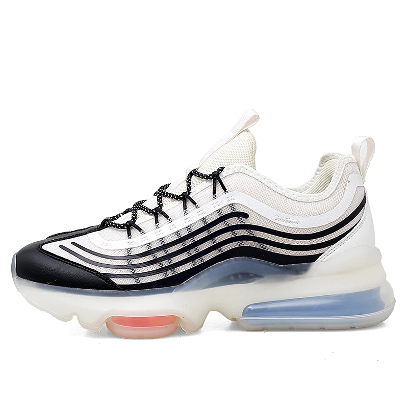 

2021 New Arrivals Men's Women's Air Cushion Black Sport Joggers Running Shoes