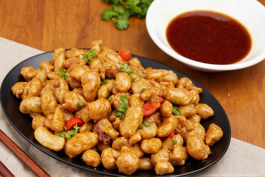 Step-by-step preparation of homemade Panda Express Black Pepper Chicken showing chicken pieces in glossy black pepper sauce with green onions