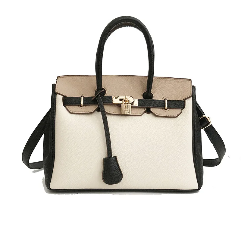 

Litchi Pattern Platinum Bag Fashion Big One-shoulder Bride Handbag