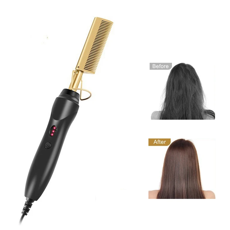 

High Temperature Brush Instant Multifunctional Ionic Logo Custom Comb Mini Hair Straightener And Curler Roller