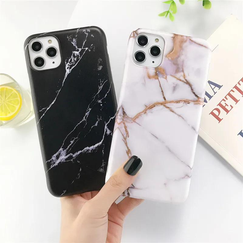 

Marble Stone Texture Phone Case For iPhone 11 Pro Max X XR XS 7 8 6 6s Plus Colorful Soft IMD Silicone Back Cover Capa