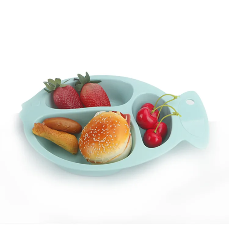

Factory direct supply spot training tableware toddler cartoon rice bowl baby bowl fruit plate baby grid plate, 5 colors and customized color