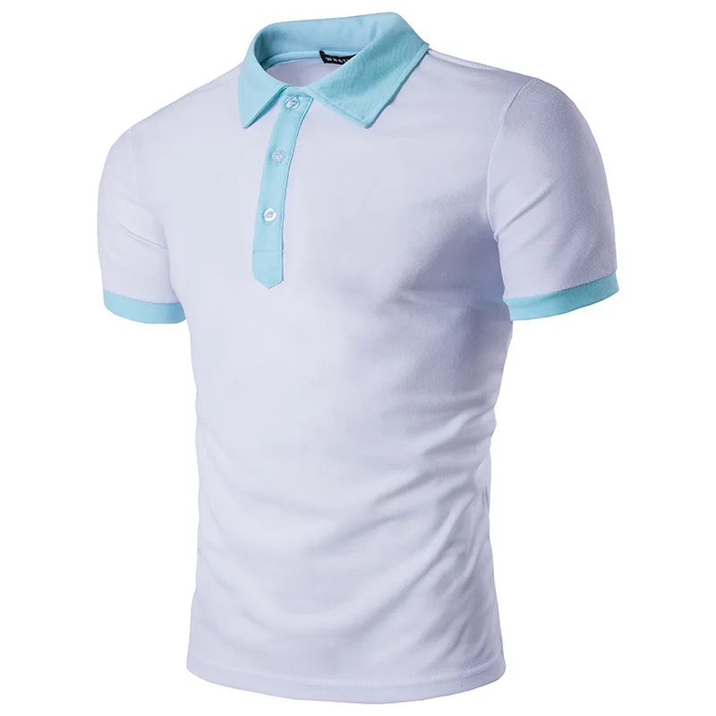 

Mens Polo Shirt 2020 New Summer Short Sleeve Turn-over Collar Slim Tops Casual Breathable Solid Color Business Shirt