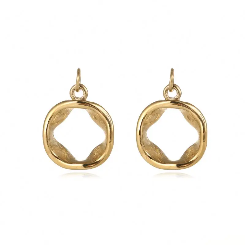 

Gold Plated Geometry Irregular Ring Shape Stainless Steel Earring Necklace Pendant Female Fashion Accessories