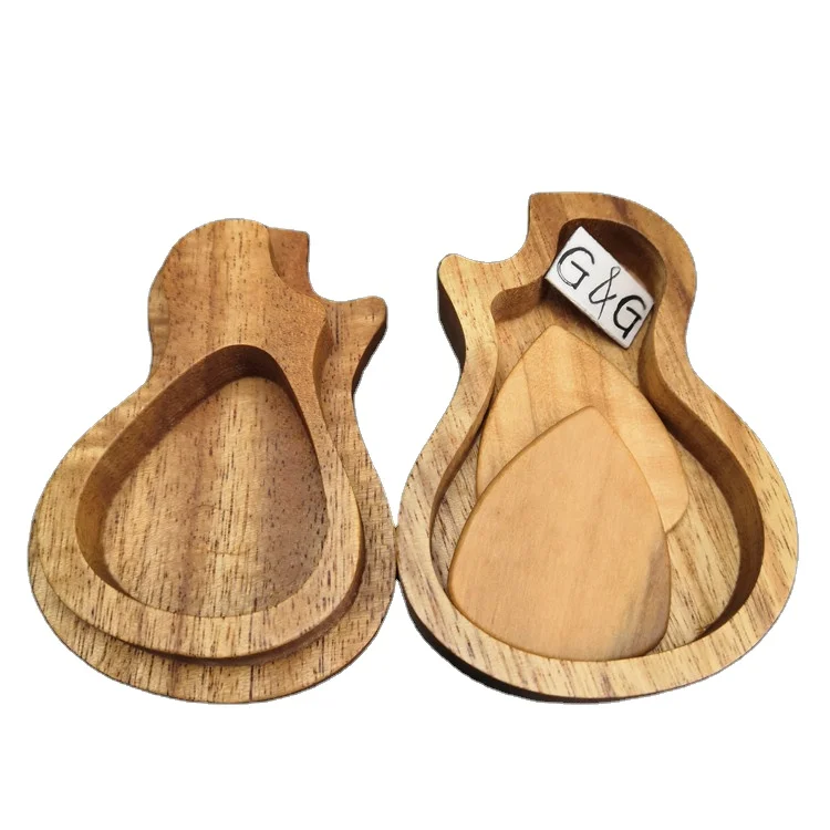 

Wholesale Custom Logo Beautiful Guitar Pick Holder Wood, As picture