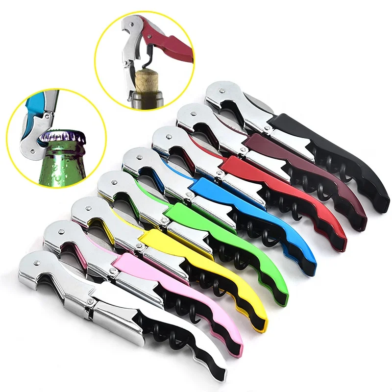 

Hot Wine opener 2 In 1 multifunction Seahorse bottle opener custom LOGO text metal Corkscrew Wine Openers