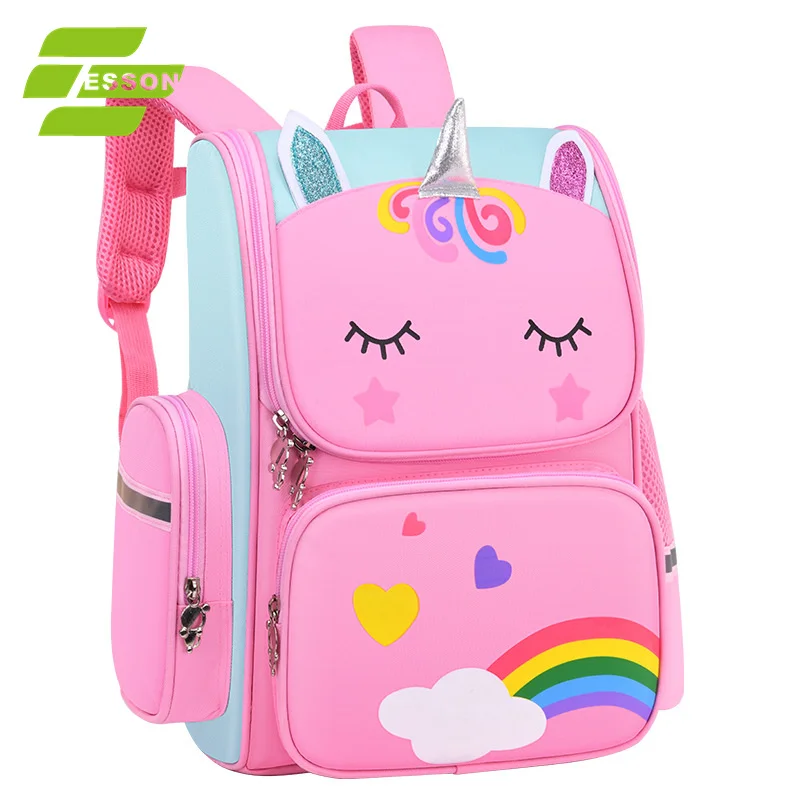 

2021 new school bag children is cute cartoon space bag backpack for kids oxford bookbags, Pink