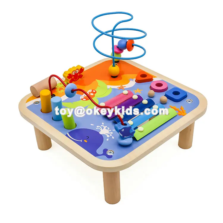 wooden baby activity table