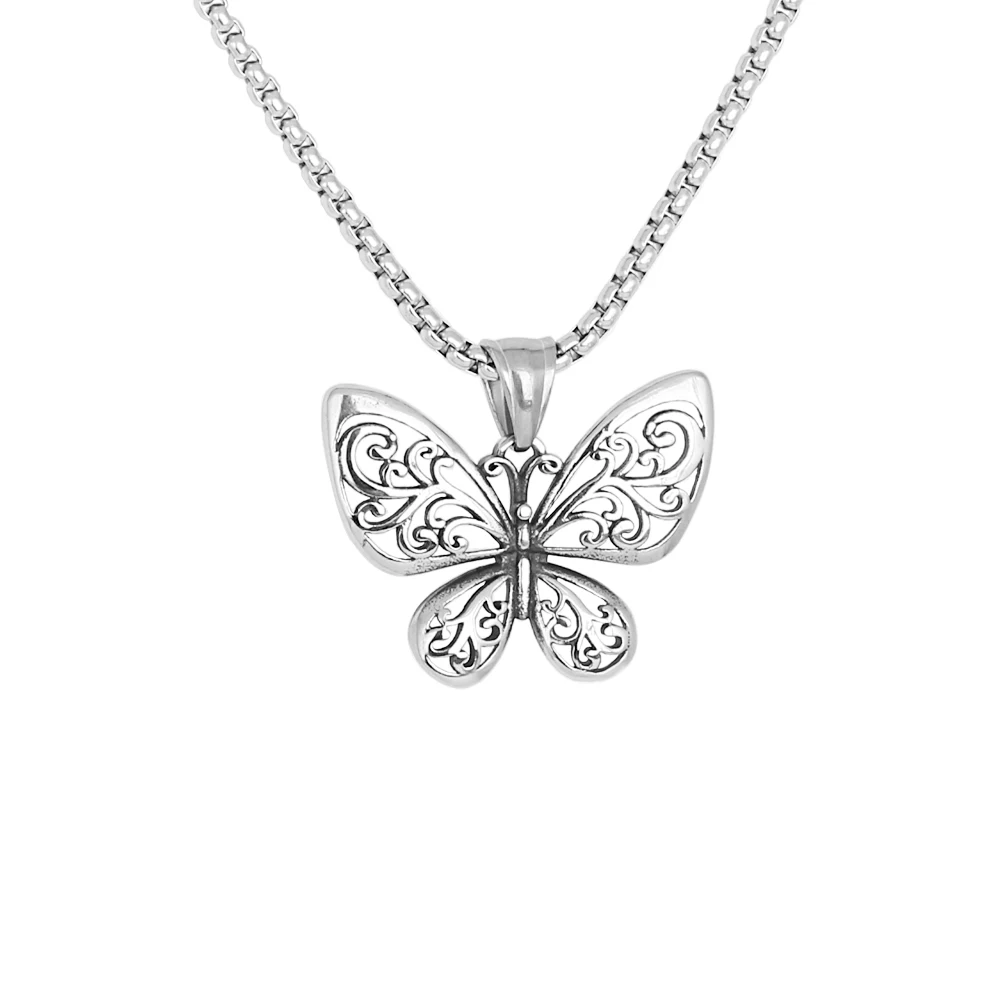 

Tarnish Free Jewelry Fashion Women Stainless Steel Hollow Butterfly Pendant with 3D Effect