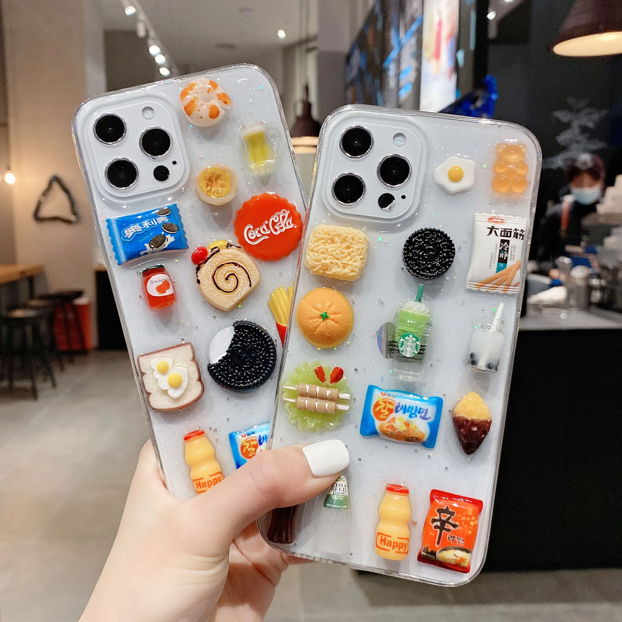

Funny Cute 3D Snacks beer Transparent Phone Case For iPhone 11 Pro X XS Max Xr 6 6s 8 7 Plus ins Clear back Soft Cover Coque