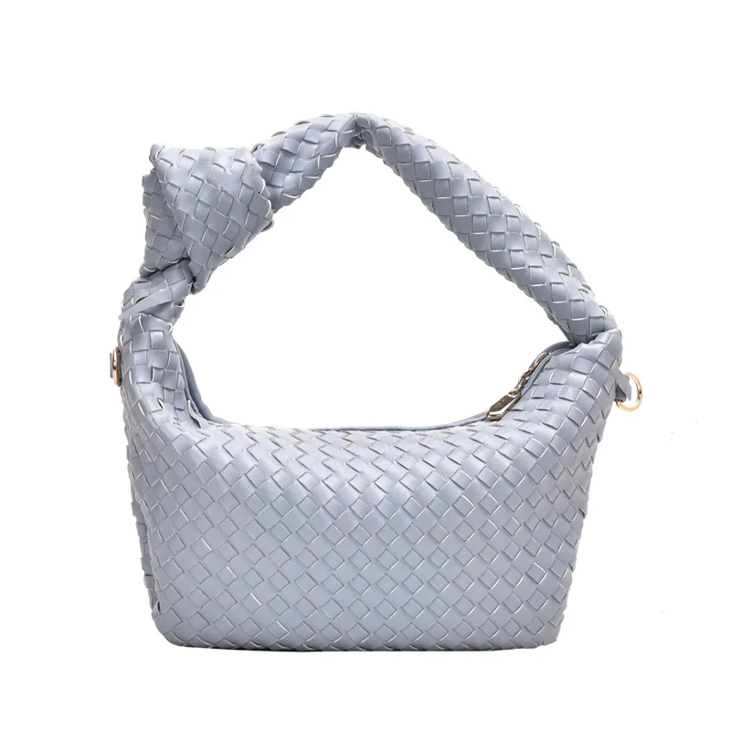 

SP755 Handmade Woven Bag Luxury Leather Shoulder Armpit Bag Lady Fashion Hobo Knotted Casual Handbags, Picture shown