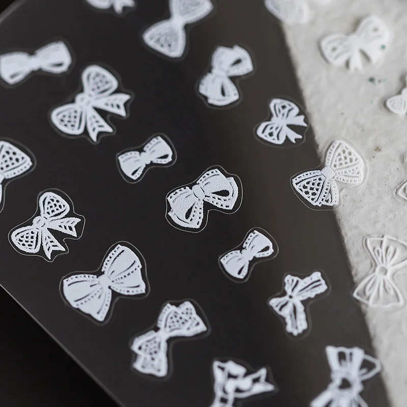 

Japanese 5D Nail Sticker Embossed Lace Bow Nail Art Sticker T-409