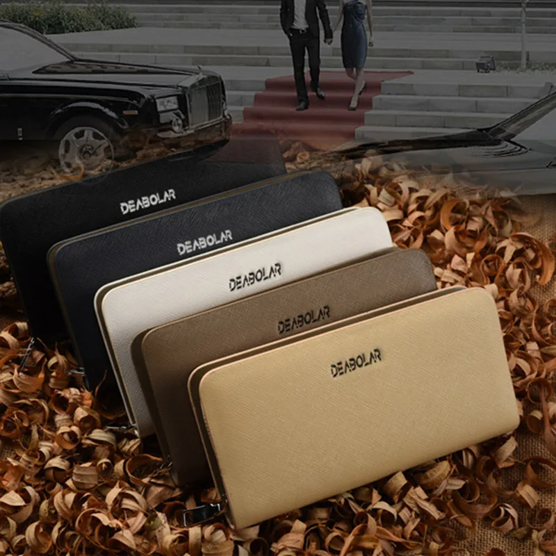 

Men Long Wallets High-grade Cross Pattern Handbag Men's Zipper Clutch Phone Bag Wallet, As the picture display