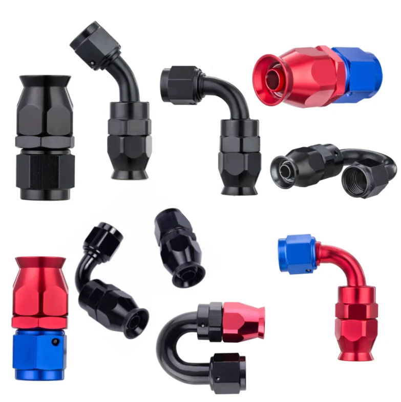 

Stock black an fittings 90 degree ptfe swivel hose end connector an6 -8an 8an an8 an fittings 90 black for ptfe hose