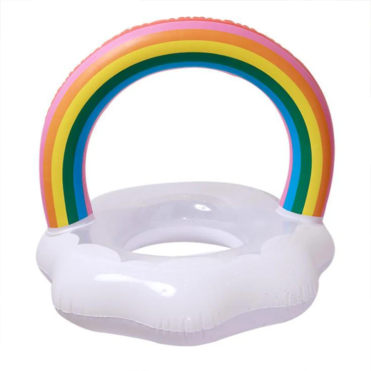 

Rainbow Swimming float Professional kids adult Safety OEM inflatable swimming baby ring, Picture color