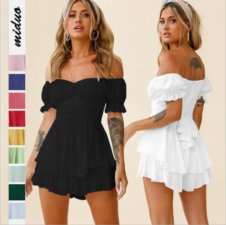 

Rompers Women Sexy Elegant Sleeveless Lace High Neck Women Rompers and Jumpsuits Cotton One Piece Jumpsuit for Summer RS00484