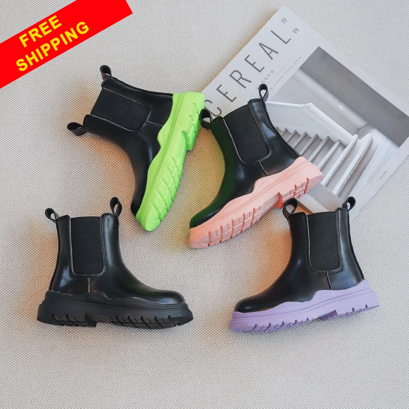 

FREE SHIPPING leather kids winter boots children shoes Snow Boot Chelsea Boots for girls boy