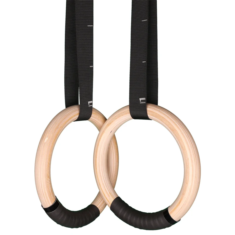 

Body Workout Exercise adjustable strap wooden gym ring Gymnastics Rings