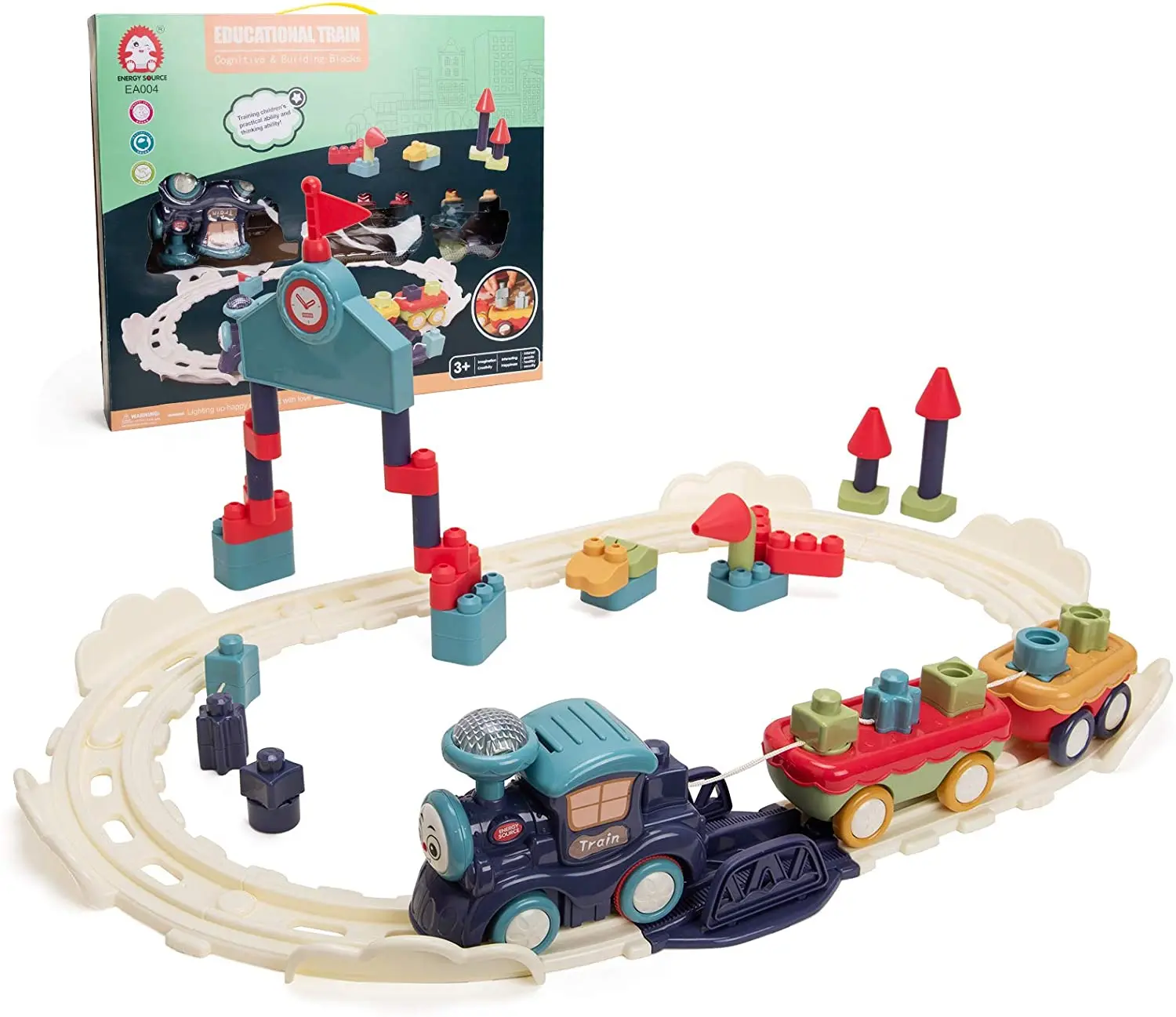 
Kids Play Trains and Trams Children Stacking Train Toy Set with Music Multicolor Battery Train for Kids 