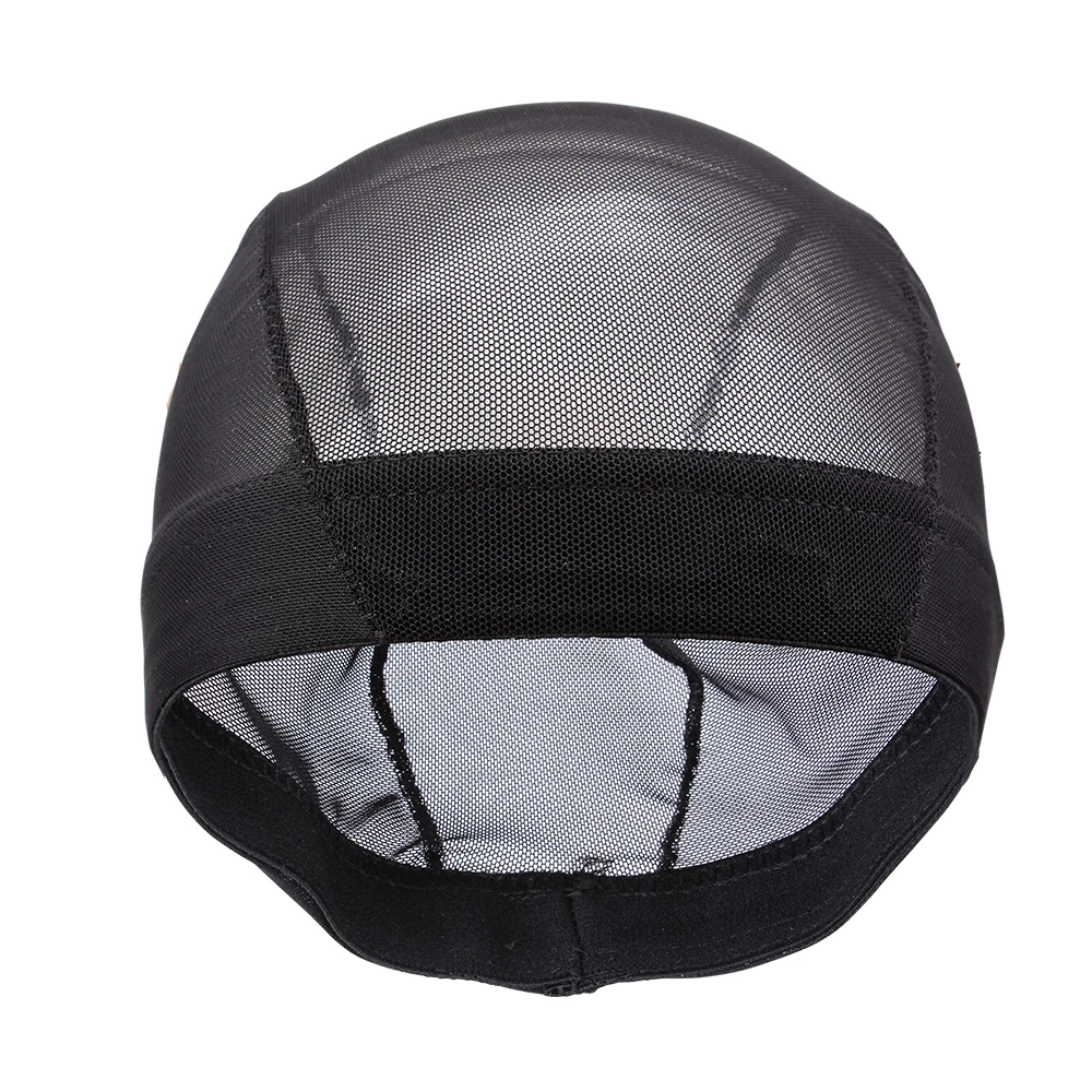 

Leeons S M L Elasticity Breathable Transparent Black/Beige Mesh Weaving Dome Wig Caps For Making Wigs