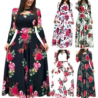 

2020 OEM RTS Modern stylish woman clothing ladies floral print long maxi dress