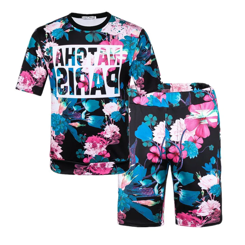 

Man trendy clothing set Wholesale Newly Design printed 2 Piece men short sets clothing 2021, Custom color