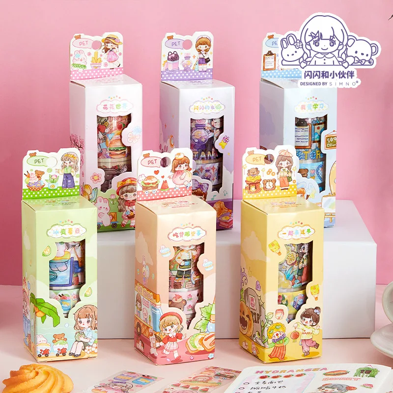 

SIMNO Cute Pet Washi Tape Set cute gift wrapping tape DIY Material Decorative Stickers For Girls