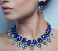 

2017 large chunky crystal pearl beads necklace jewelry bridal jewelry high end costume jewelry for evening dress