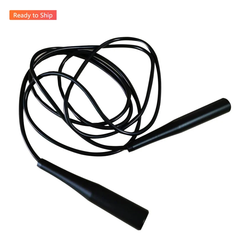 

Cheap Speed Skipping Rope Jump Rope Custom Logo 3m Rope with PP Adjustable Long Colorful PVC Handle for Kids Adults, Black
