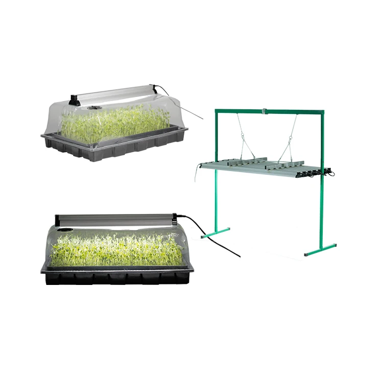 

custom desk table light ceramic metal halide lamp led bulb farm microgreen seed tray, Clear+black