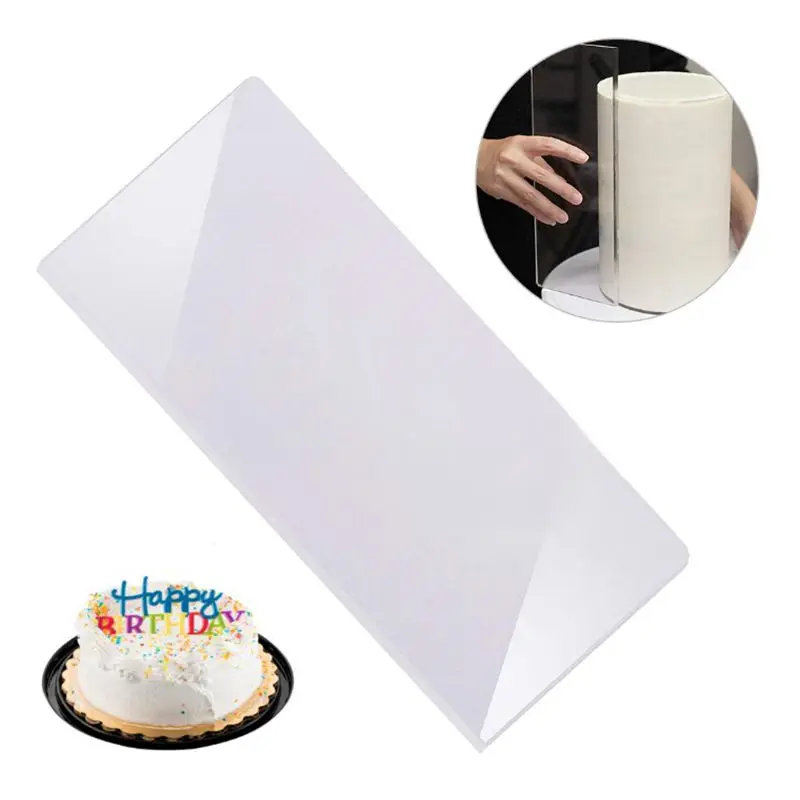 

Transparent Acrylic Cream Scraper Icing Frosting Buttercream Large Cake Smoother Scraper for Kitchen Baking Tools