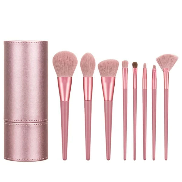 

ZNYBEAUTY 8pcs makeup brush set with barrel and pink,gold,silver,green high quliaty barrel customer logo