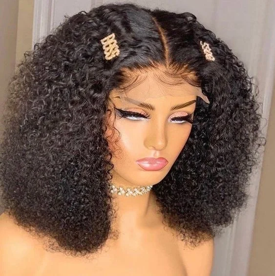 

Bob Wigs for Black Women Human Hair Lace Front 4*4 Lace Closure Wig Short Bob Curly Human Hair Wig Pre Plucked with Baby Hair