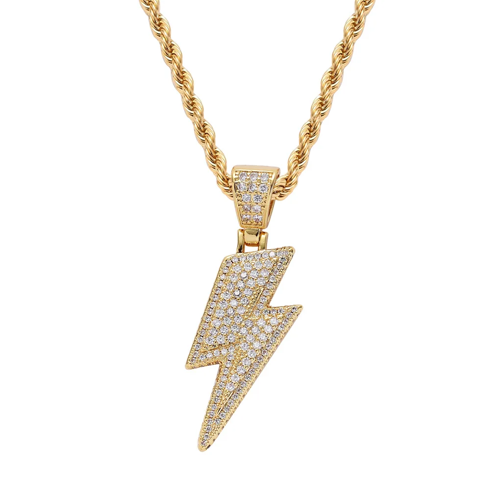 

Hot Selling Lightning Hip Hop Pendant Micro-inlaid Zircon Fashion Trendy Hip Hop Jewelry