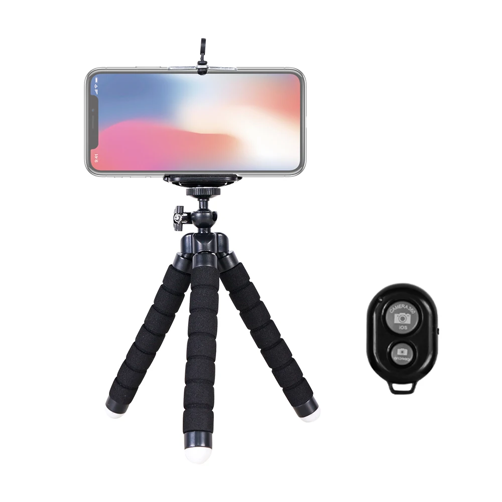 

KALIOU 2022 Mini Flexible Smartphone Octopus Vlog Video Camera Selfie Stick Phone Stand Tripod for Live, Black/blue/red