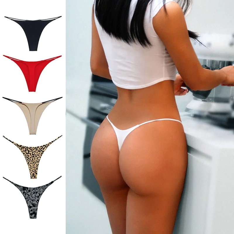 

Women's sexy low waist seamless thong T-back thong colorful panties seamless thin thong underwear g string cute panties ladies