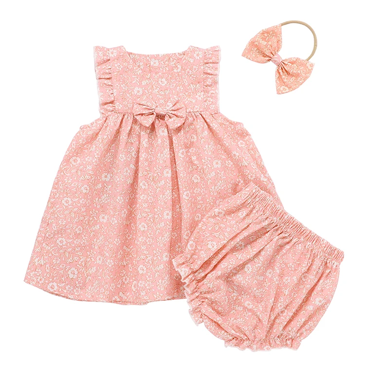

Hot sales 100% cotton clothing sets floral printed newborn baby girl clothes newborn