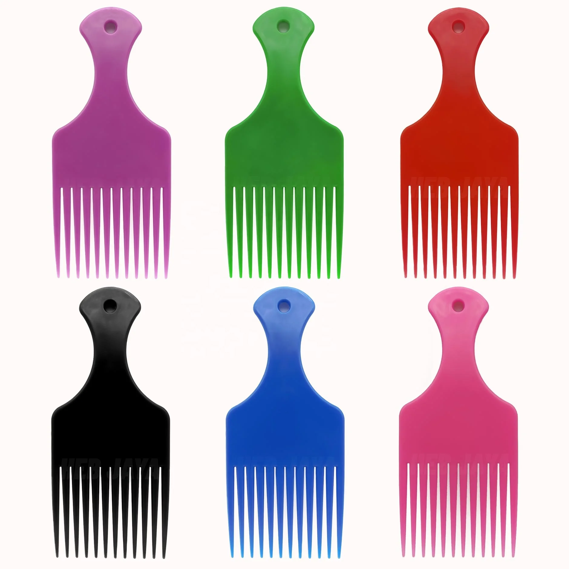 

Custom private label salon curls combs plastic wide tooth hair pick afro comb, Customized color