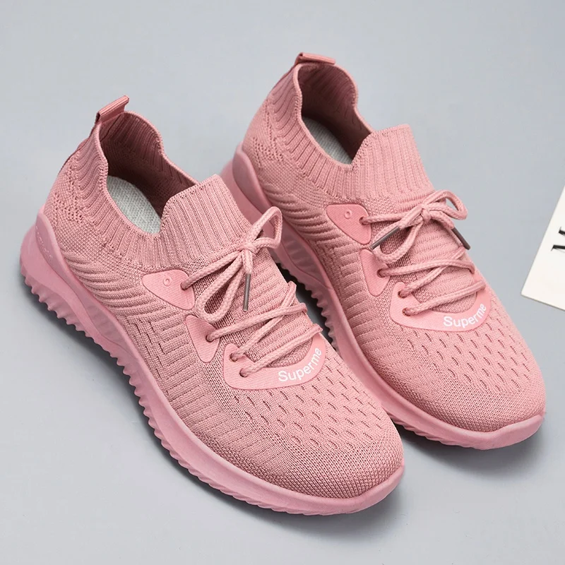 

2021 New fashion platform flat fancy sock shoes new trend fashionable women sneakers casual shoes for women, Black/pink/white