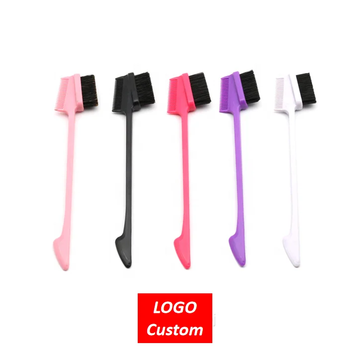 

Factory wholesale Low MOQ LOGO Custom edge brush and comb double