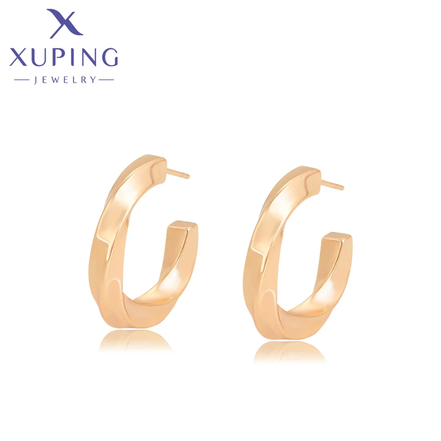 

X000786616 Xuping Jewelry Fashion Elegant Simple Jewelry Earrings Environmental Copper 18K Gold Color Earrings Women Earrings