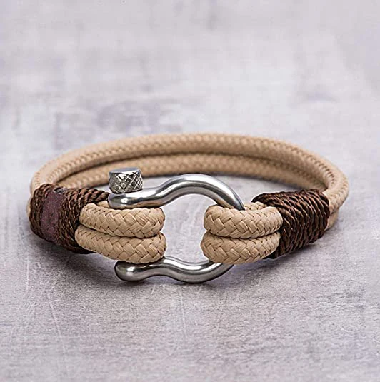 

Personalise Beautiful Bracelets Made of Yachting Rope Wide Variety Anchor Designs Sailor Wristband Shackle bracelet//, Picture shows